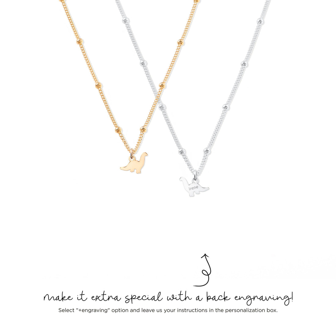 Brachiosaurus Pendant Beady Necklace