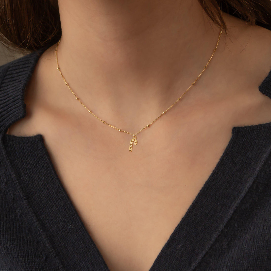 Candy Cane Beady Necklace