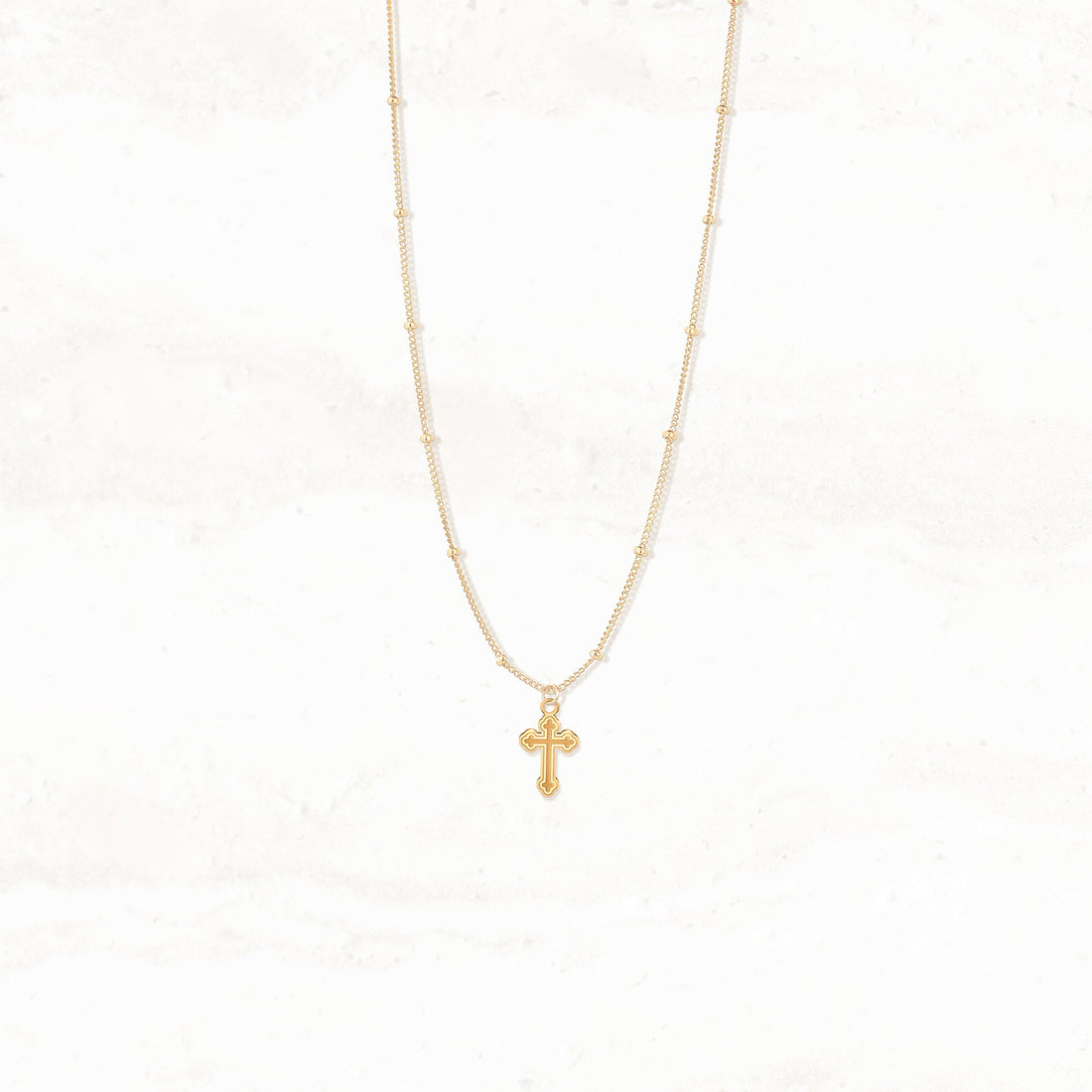 Faith Cross Satellite Beady Necklace