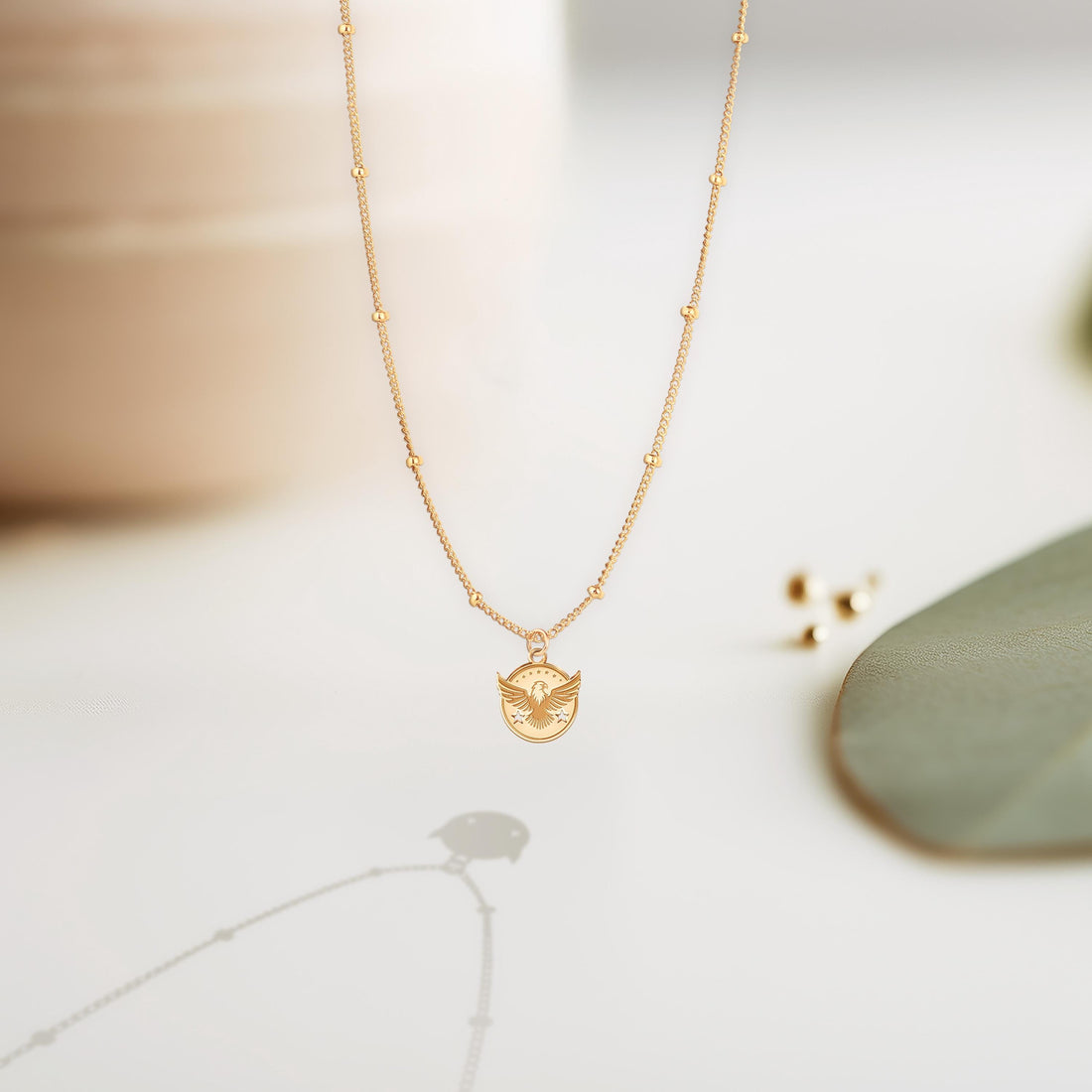 American Eagle Seal Beady Necklace