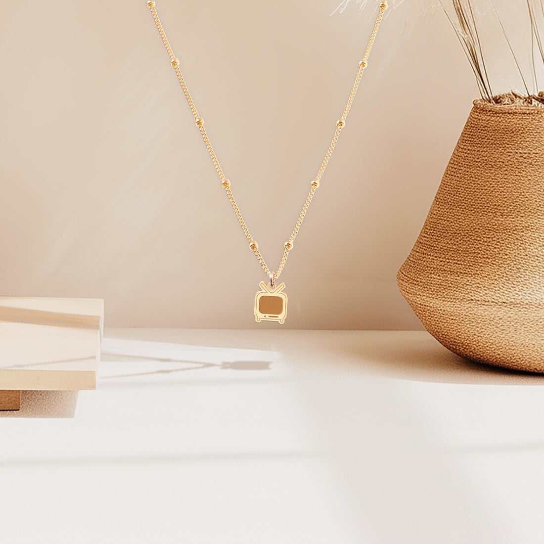 Retro Tv Lover Charm Necklace