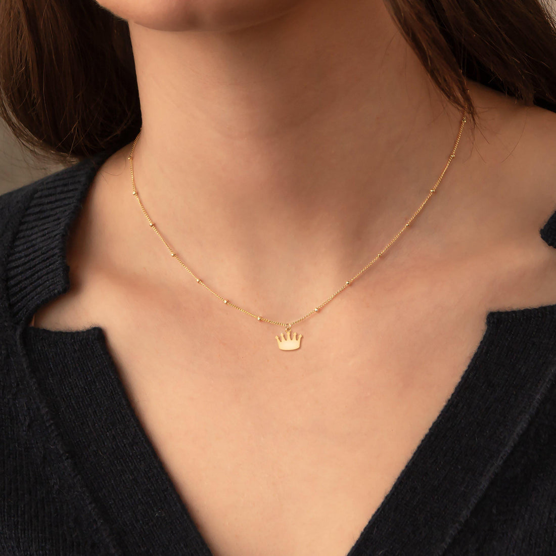 Queen Crown Beady Necklace