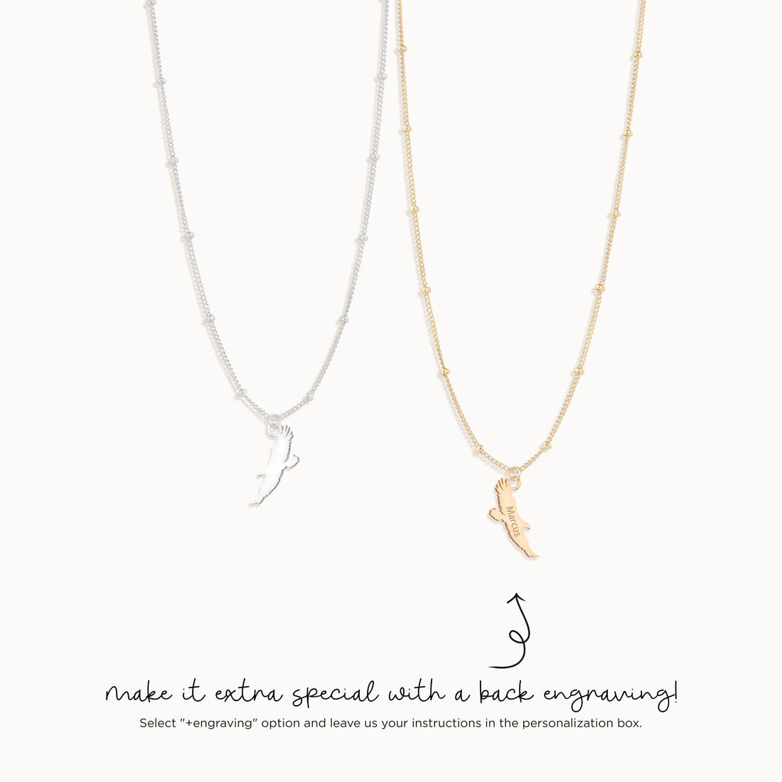 Eagle Flying Charm Necklace
