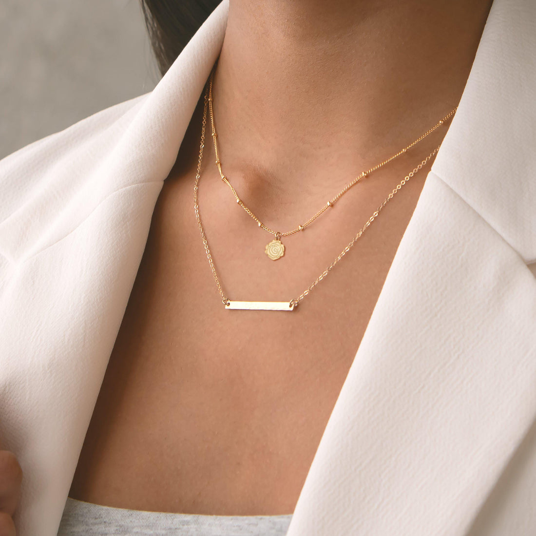 Rose Pendant Beady Necklace