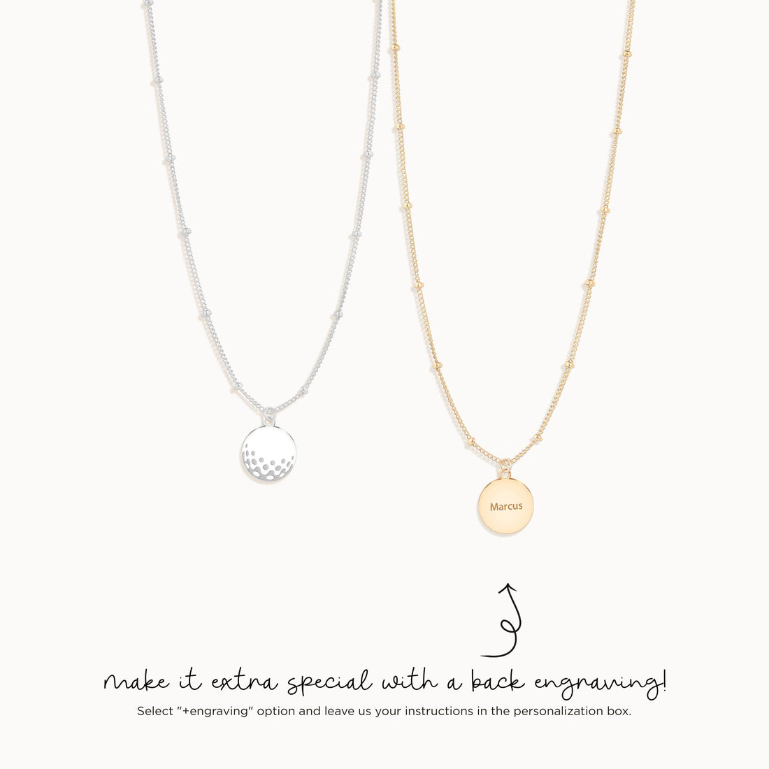 Golf Club Ball Sports Charm Necklace