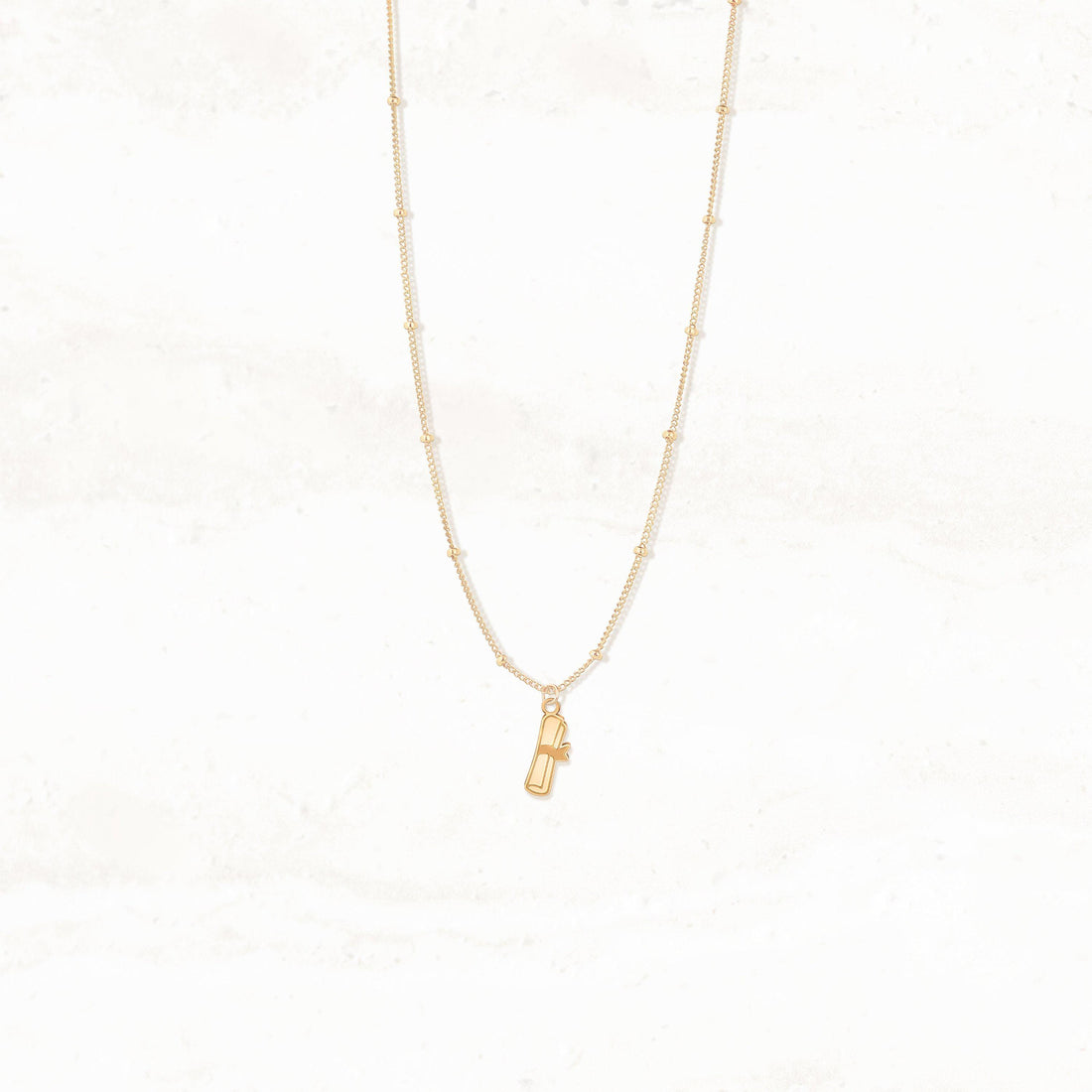 Graduation Scroll Pendant Beady Necklace