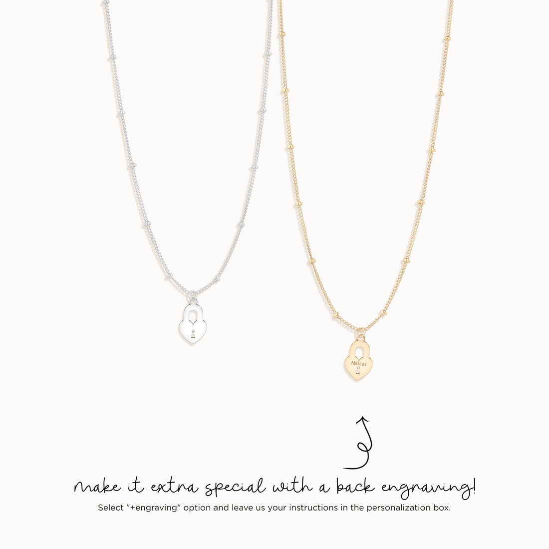 Heart Lock Charm Necklace
