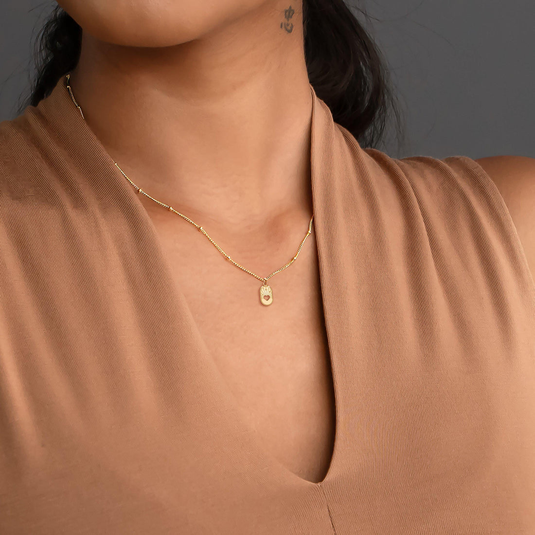 Heart Pendant Beady Necklace