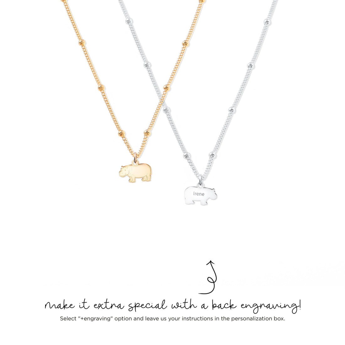 Hippo Charm Necklace