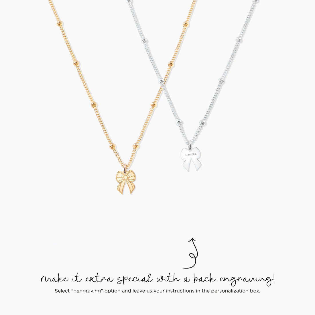 Ribbon Bow Charm Necklace