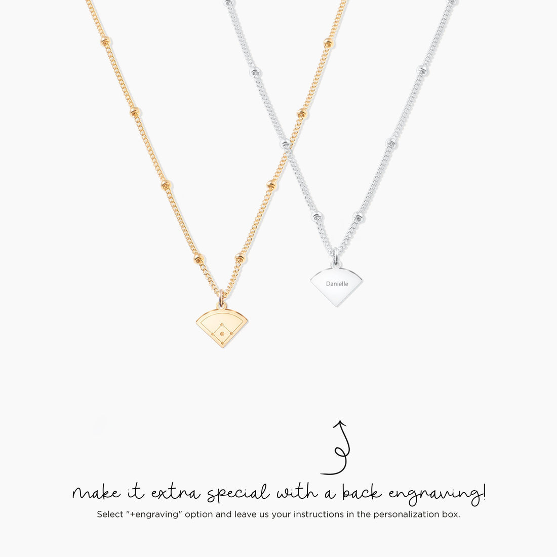 Baseball Field Charm Beady Necklace