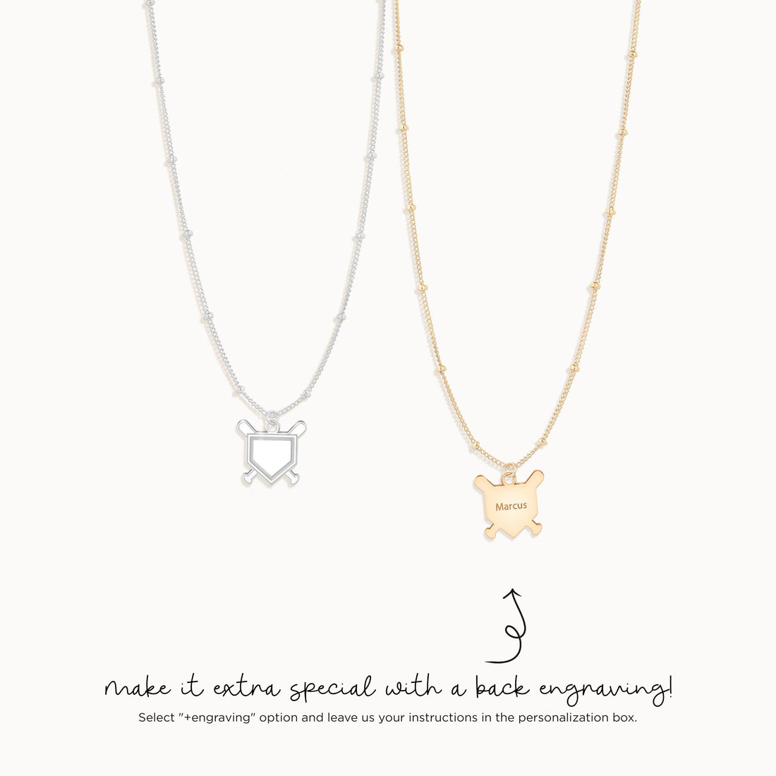 Sports Baseball Charm Necklace