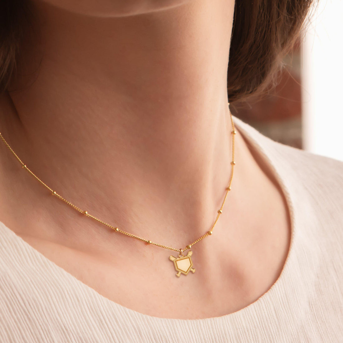 Sports Baseball Charm Necklace