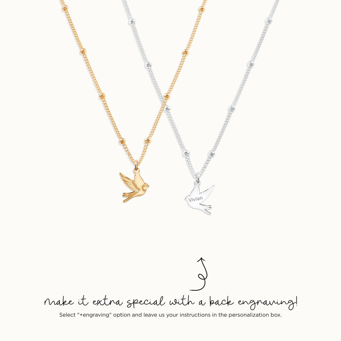 Soaring Swallow Charm Necklace