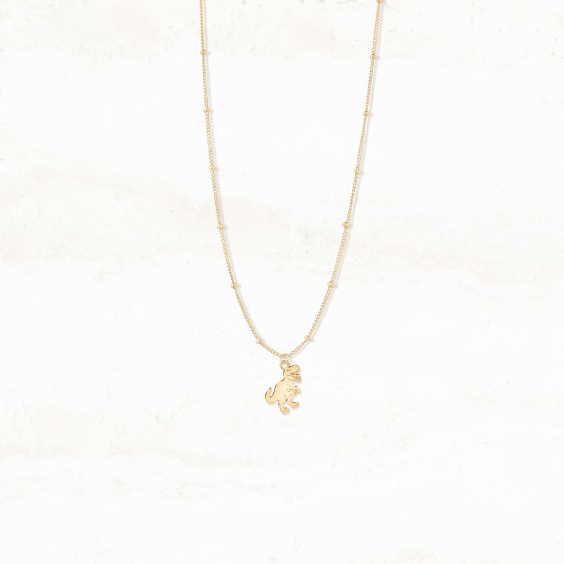 Leaping T Rex Charm Necklace