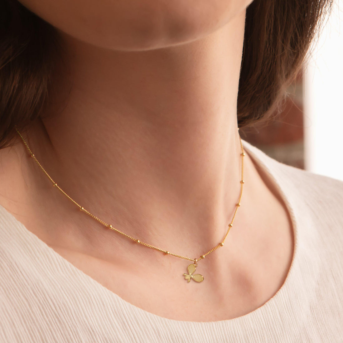 Tennis Racket Sport Charm Necklace