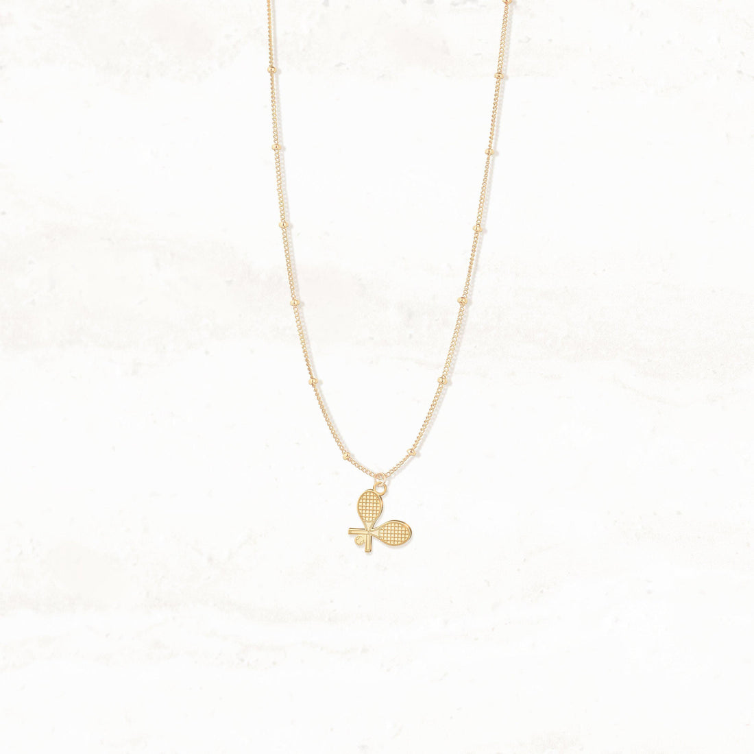 Tennis Racket Sport Charm Necklace