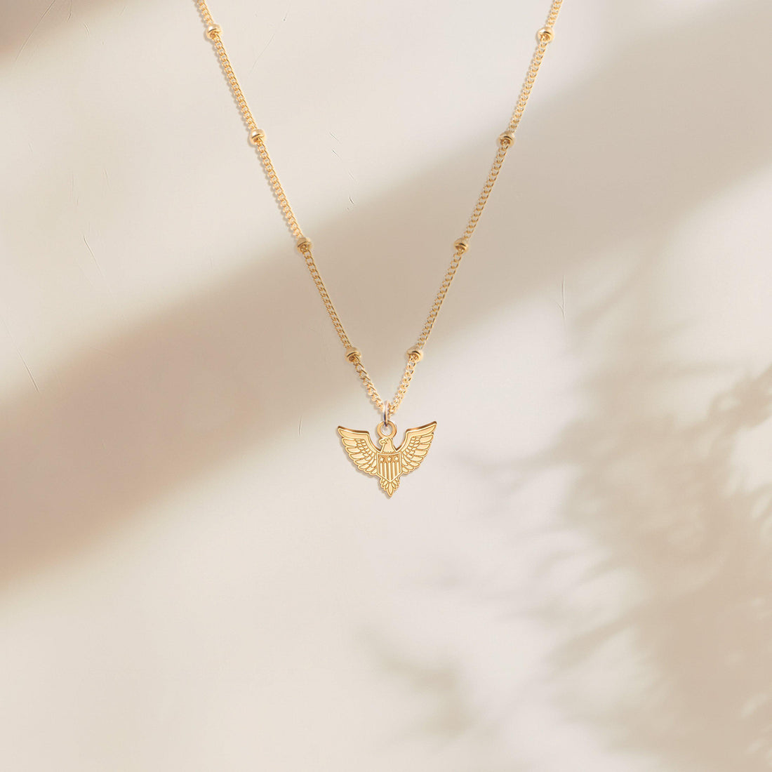 American Eagle Pendant Beady Necklace