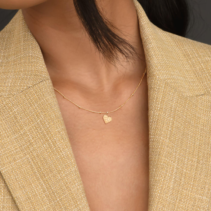 I Heart Volleyball Charm Necklace