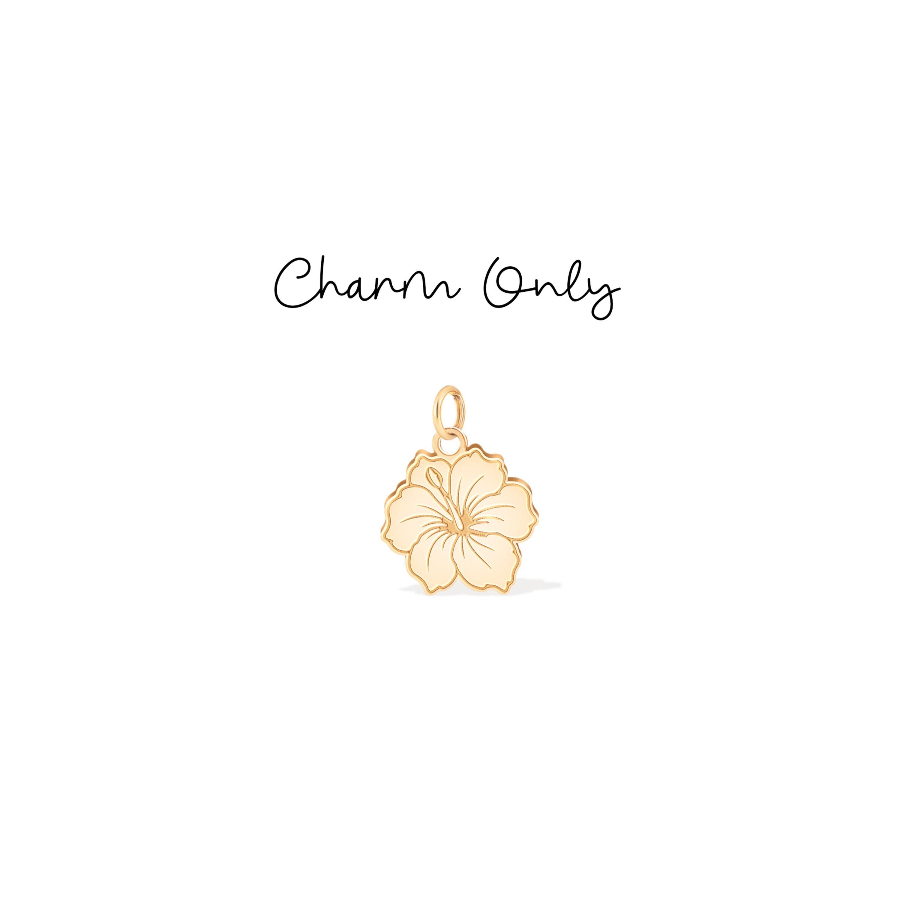 Gold Hibiscus Flower Charm