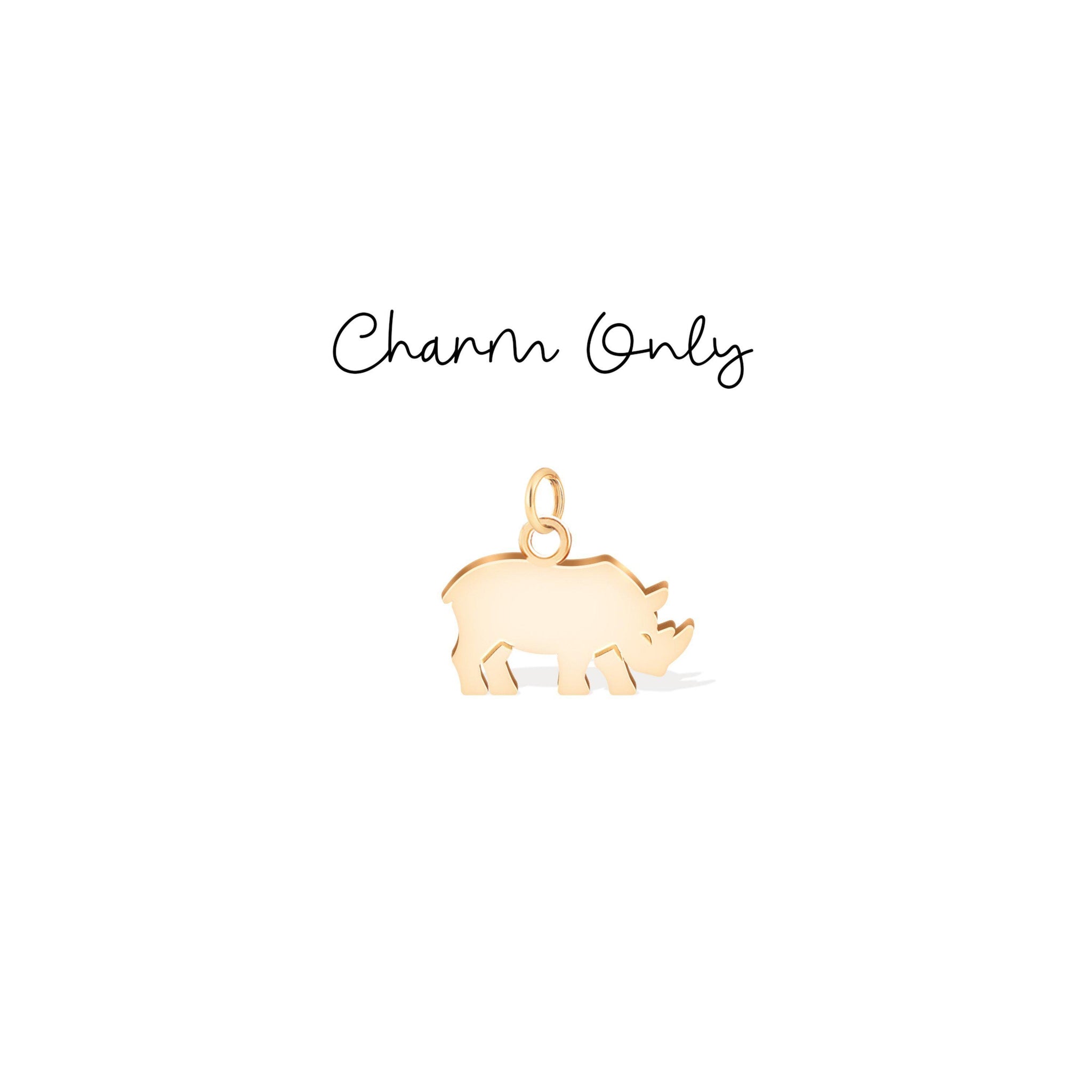 Leaping Rhino Pendant Necklace