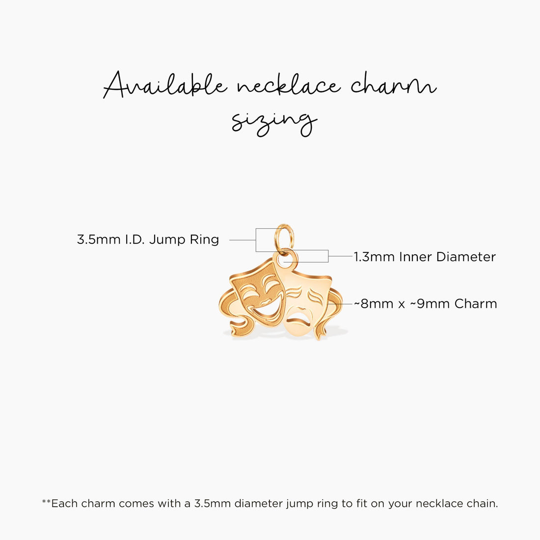 Comedy Tragedy Theatre Mask Charm Pendant
