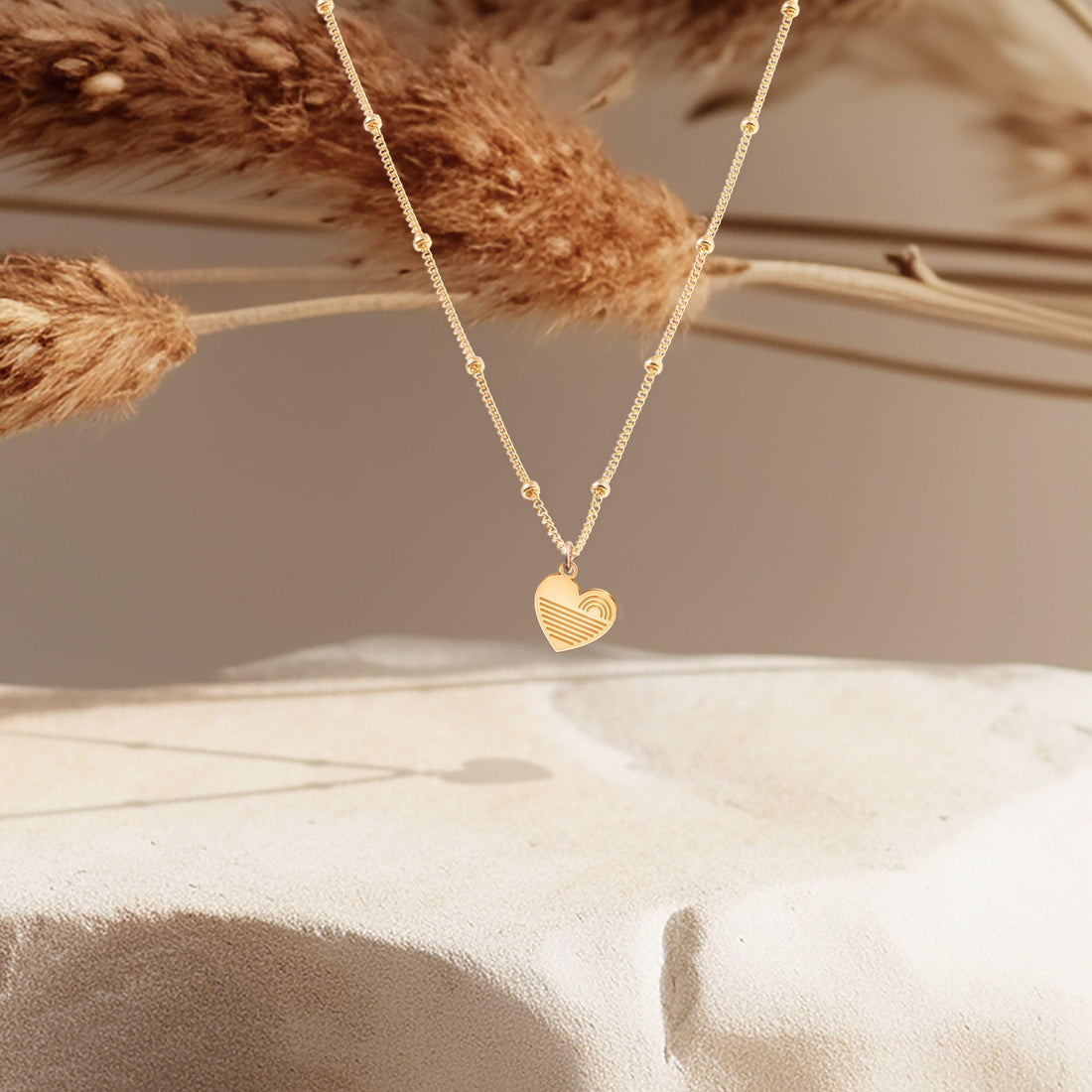 Rainbow Heart Charm Necklace