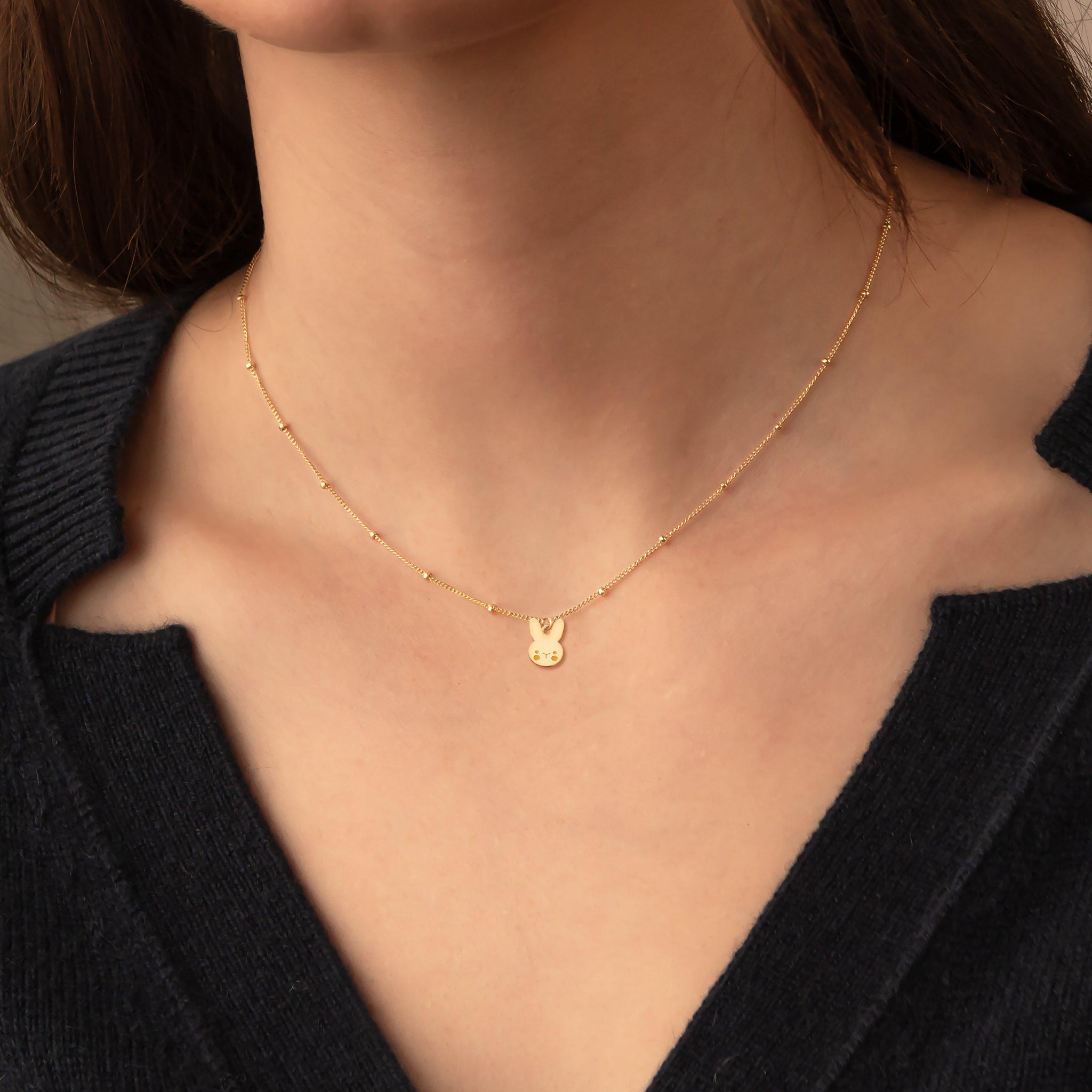 Bunny Head Charm Necklace