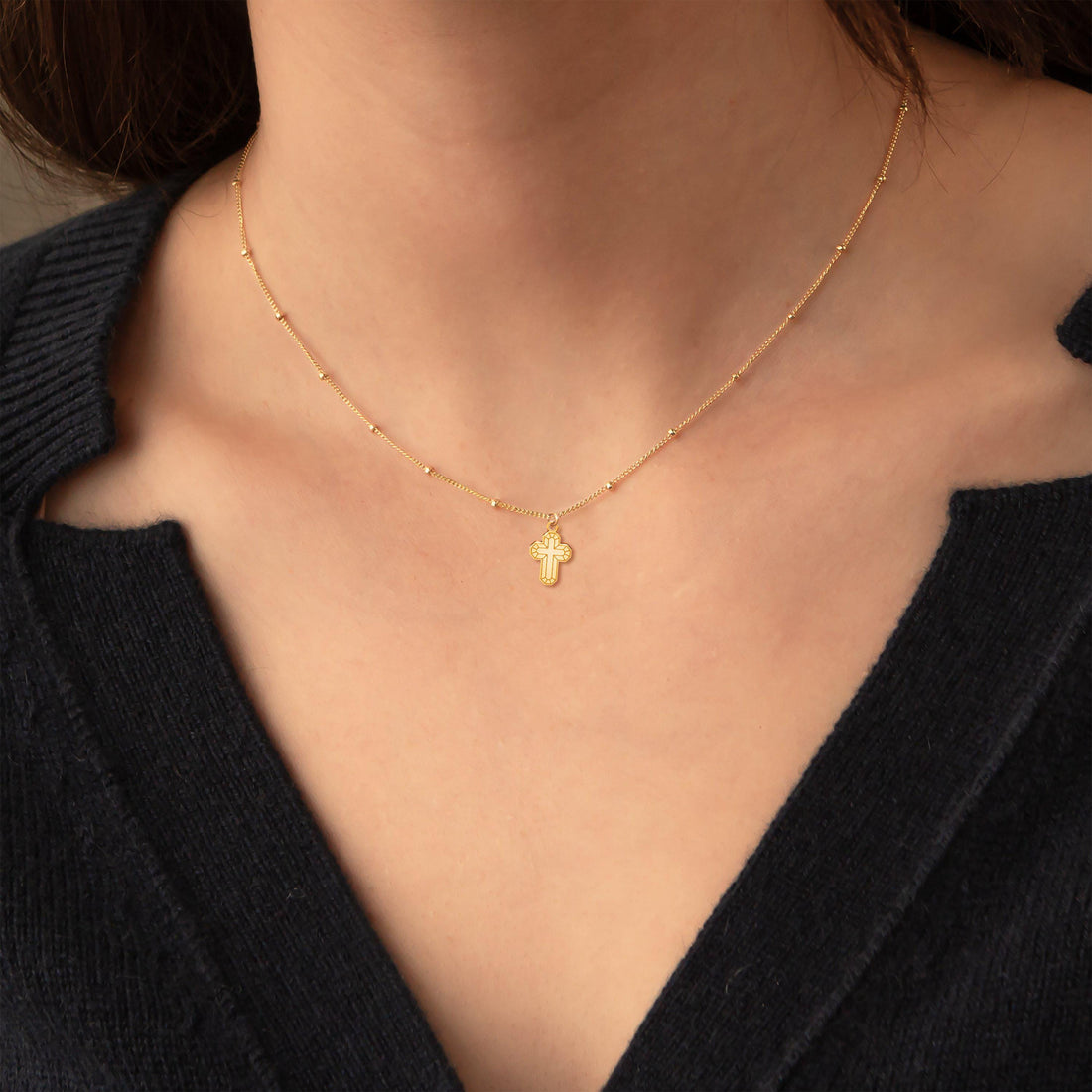 Religious Christian Cross Charm Necklace