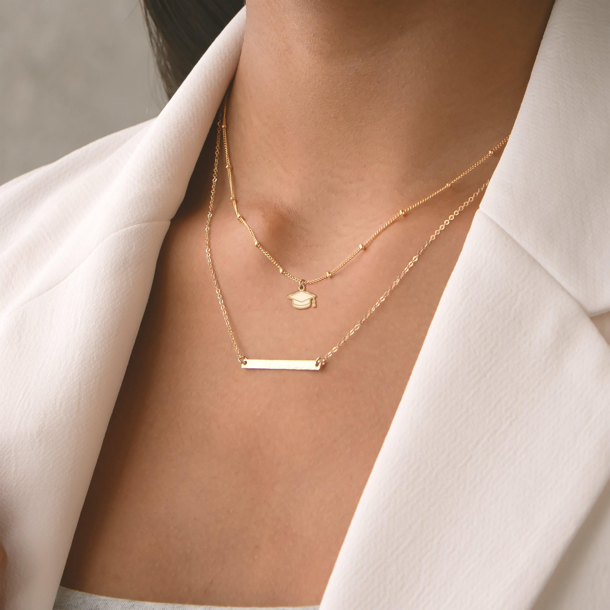 Graduation Mortarboard Charm Necklace