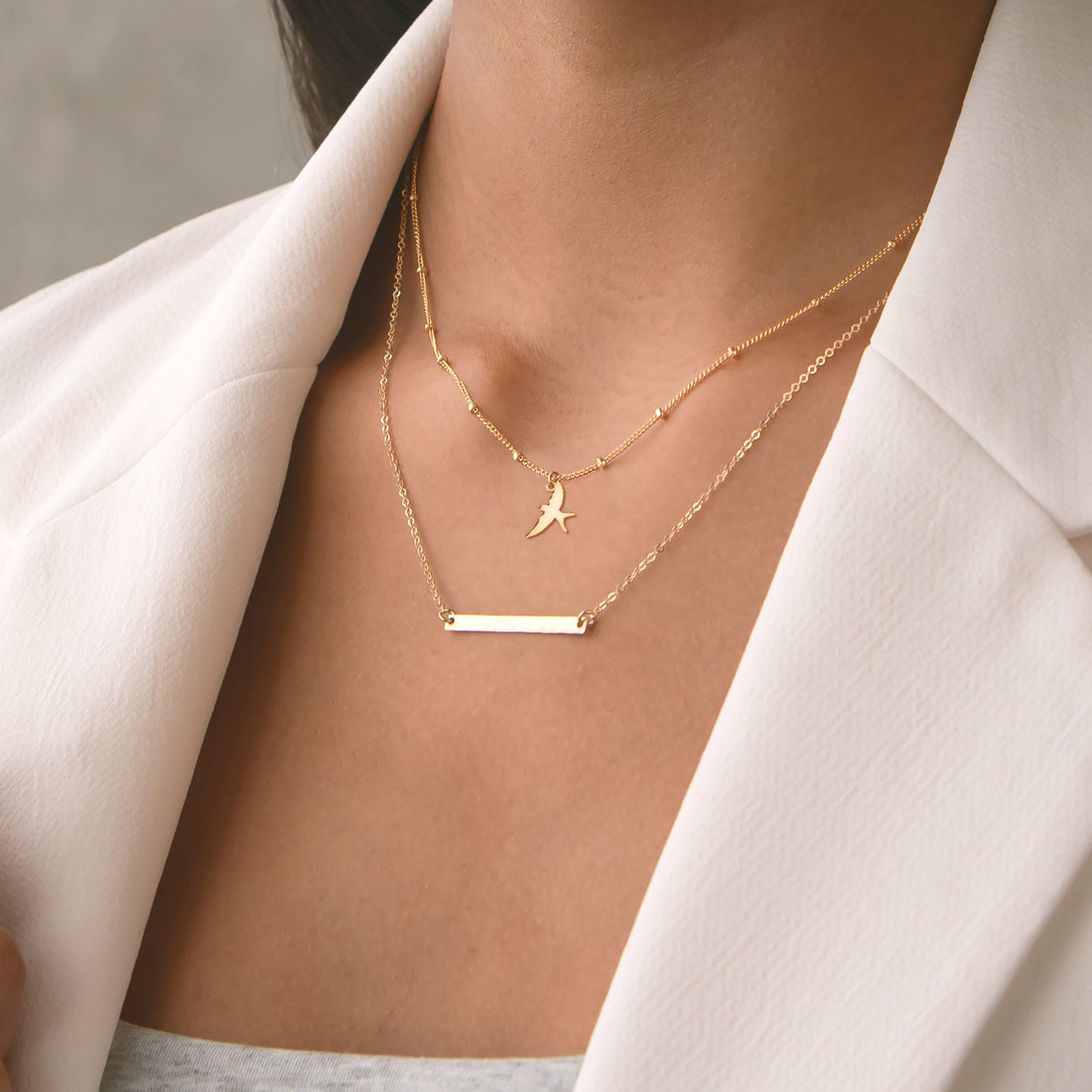 Flying Swallow Charm Necklace