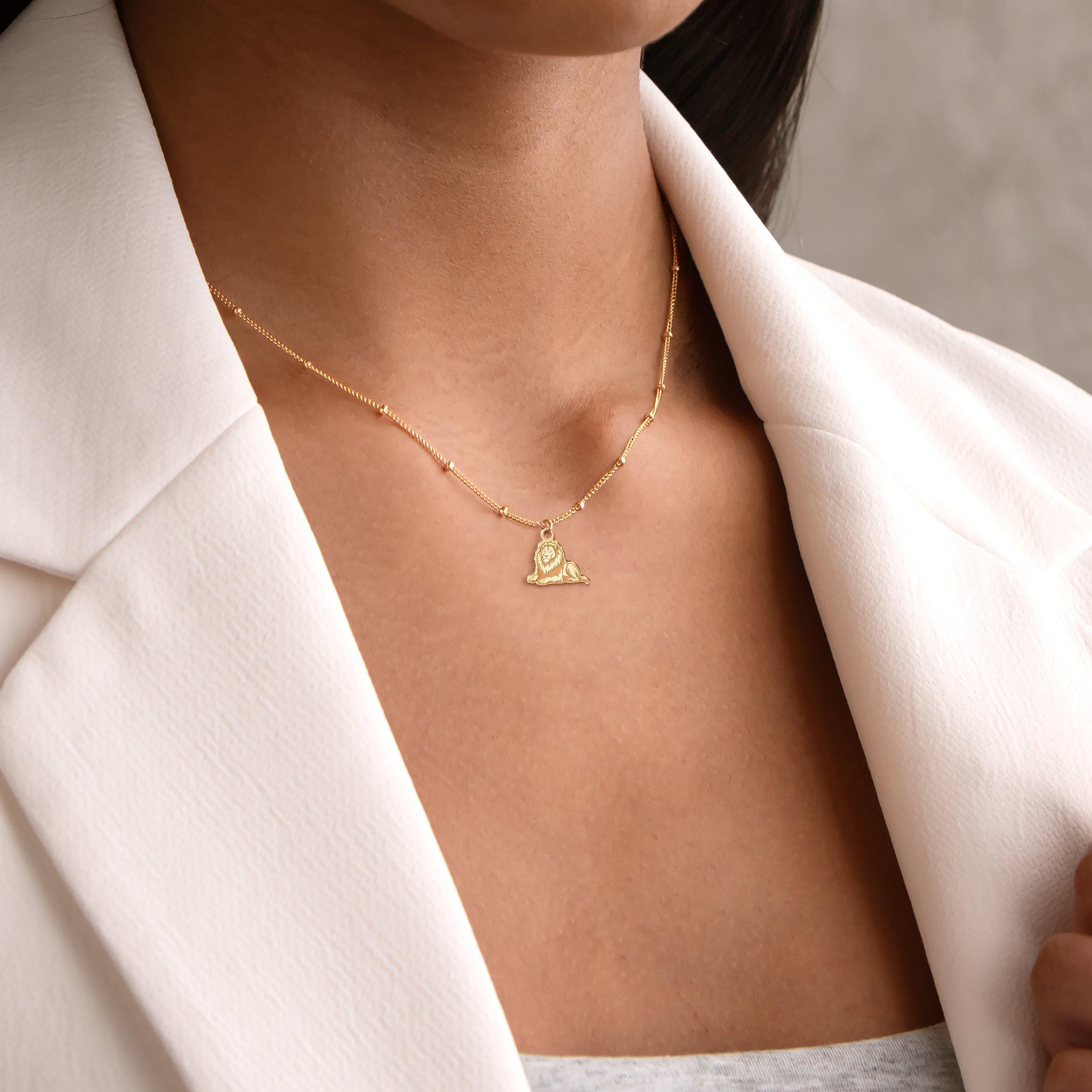 Roaring Lion Charm Necklace