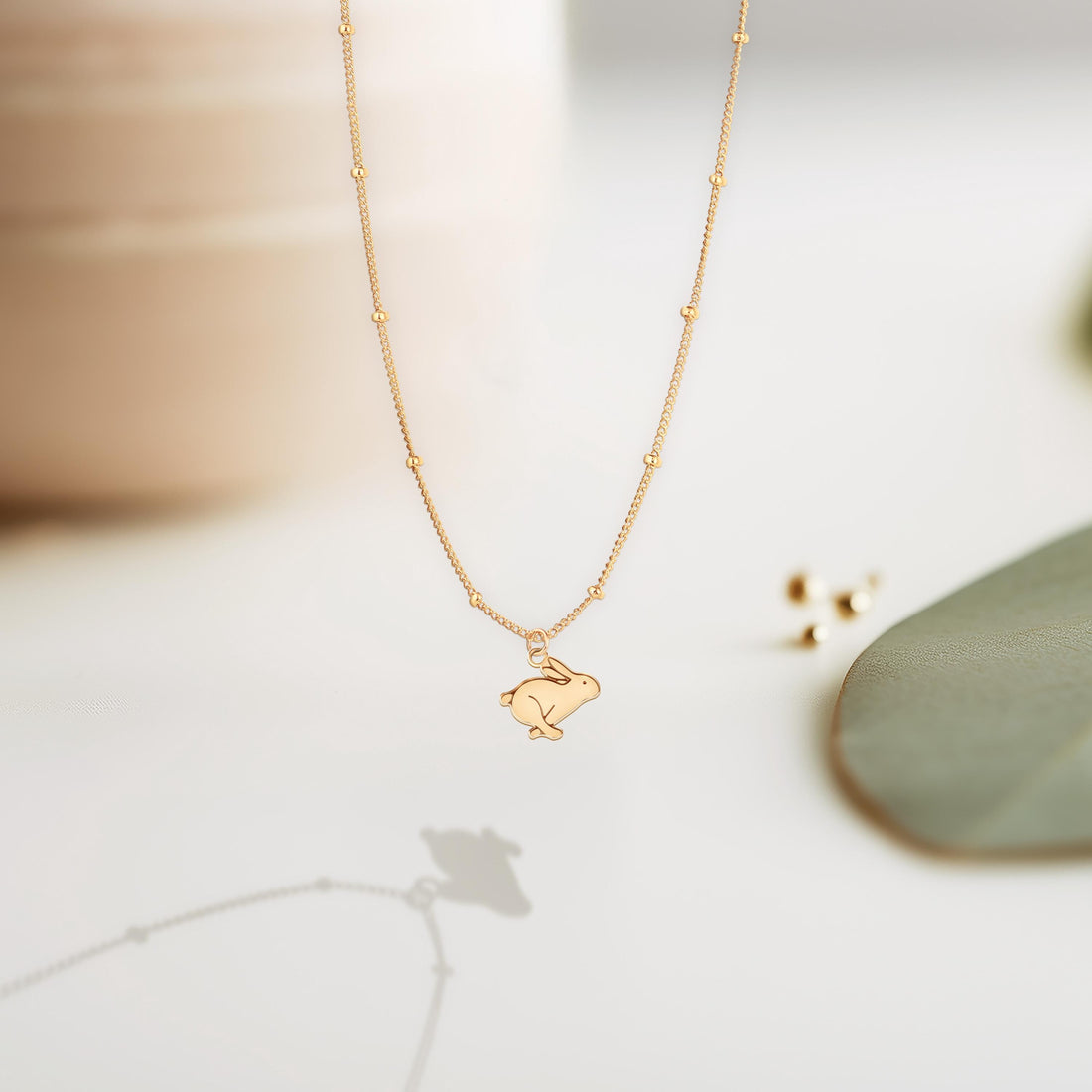 Running Bunny Rabbit Beady Necklace