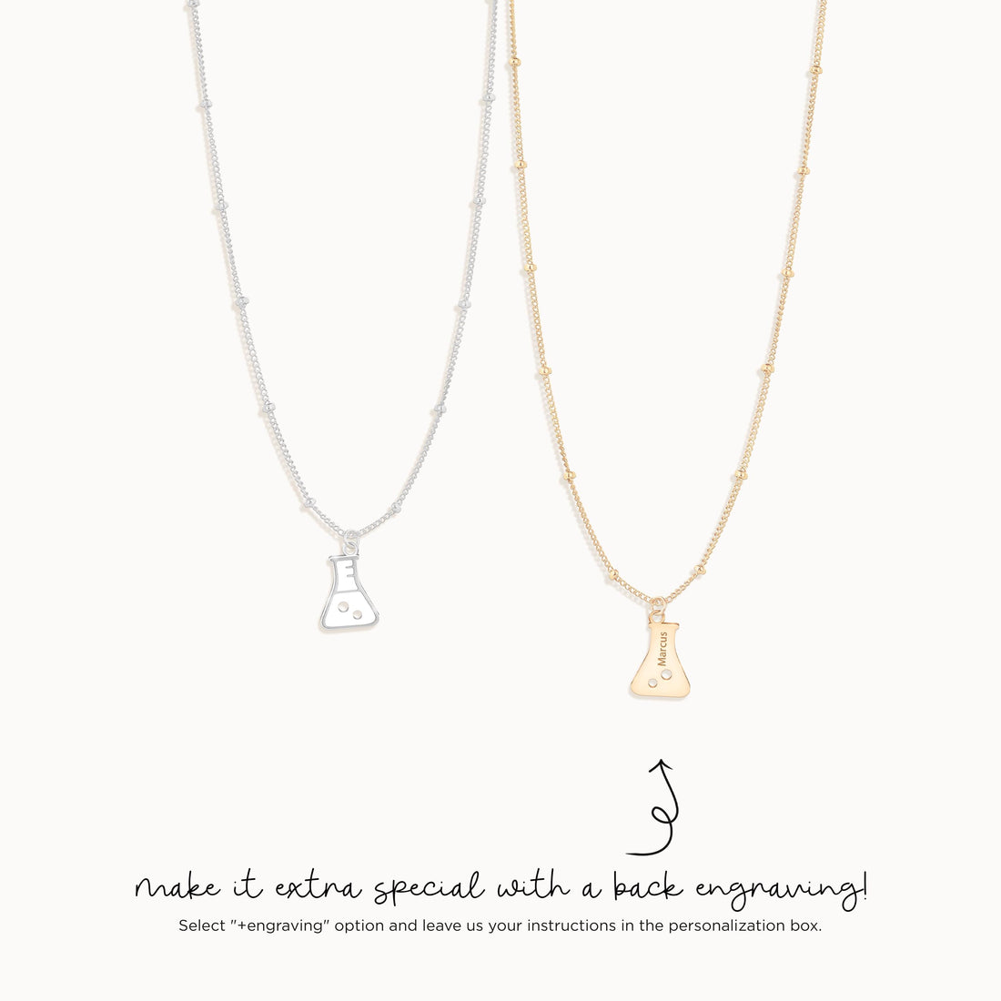 Lab Beaker Beady Necklace