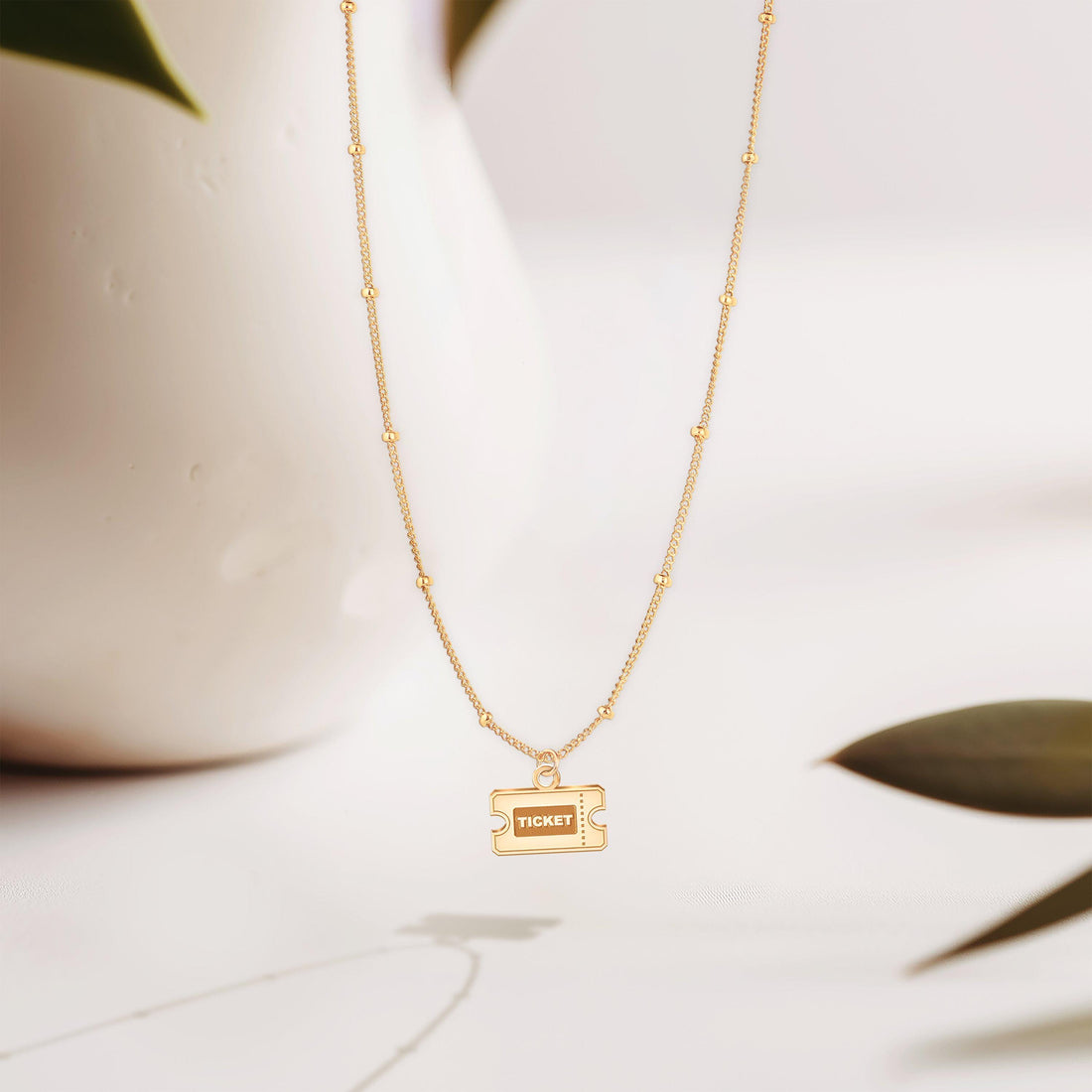Movie Retro Ticket Stub Charm Necklace