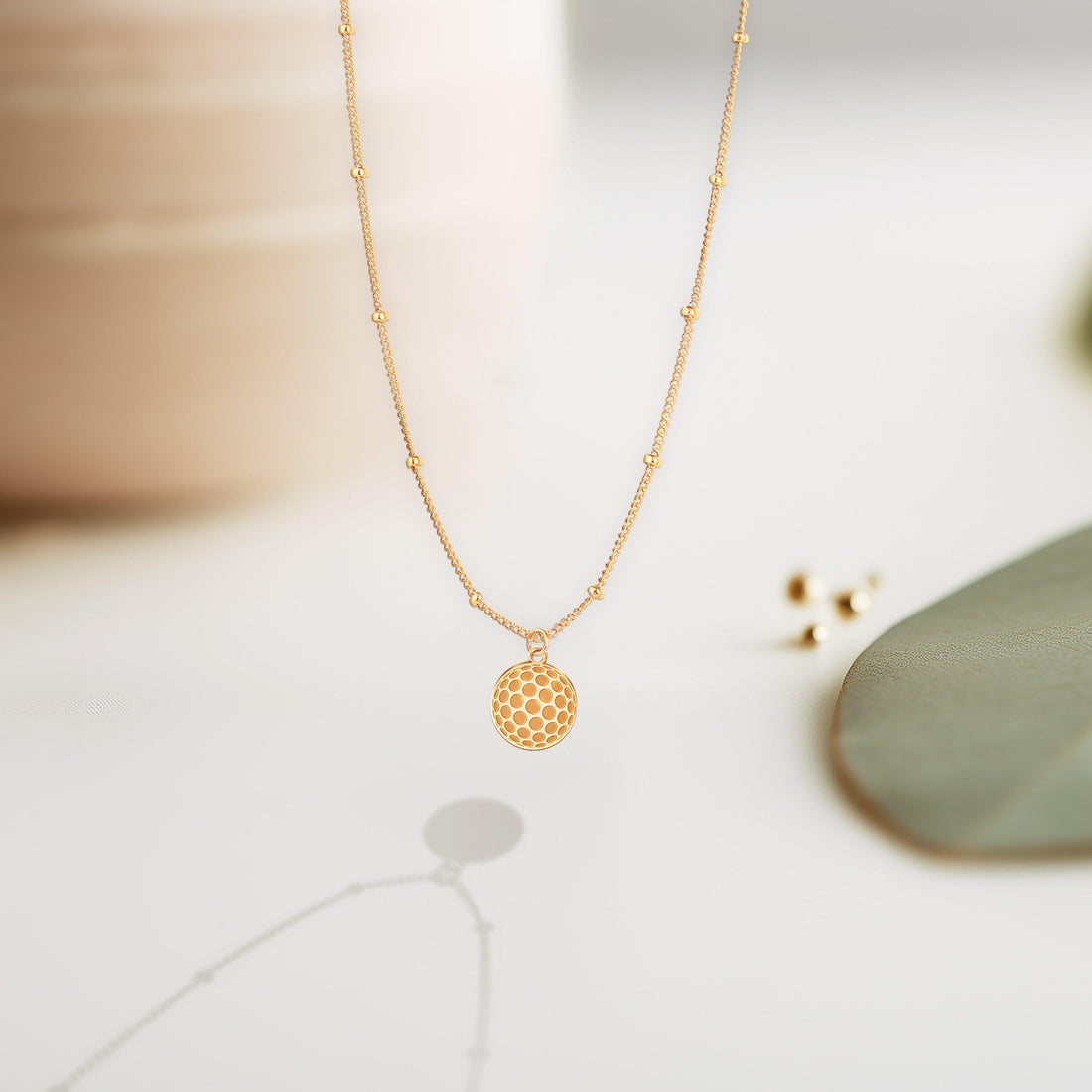 Golf Ball and Club Charm Necklace