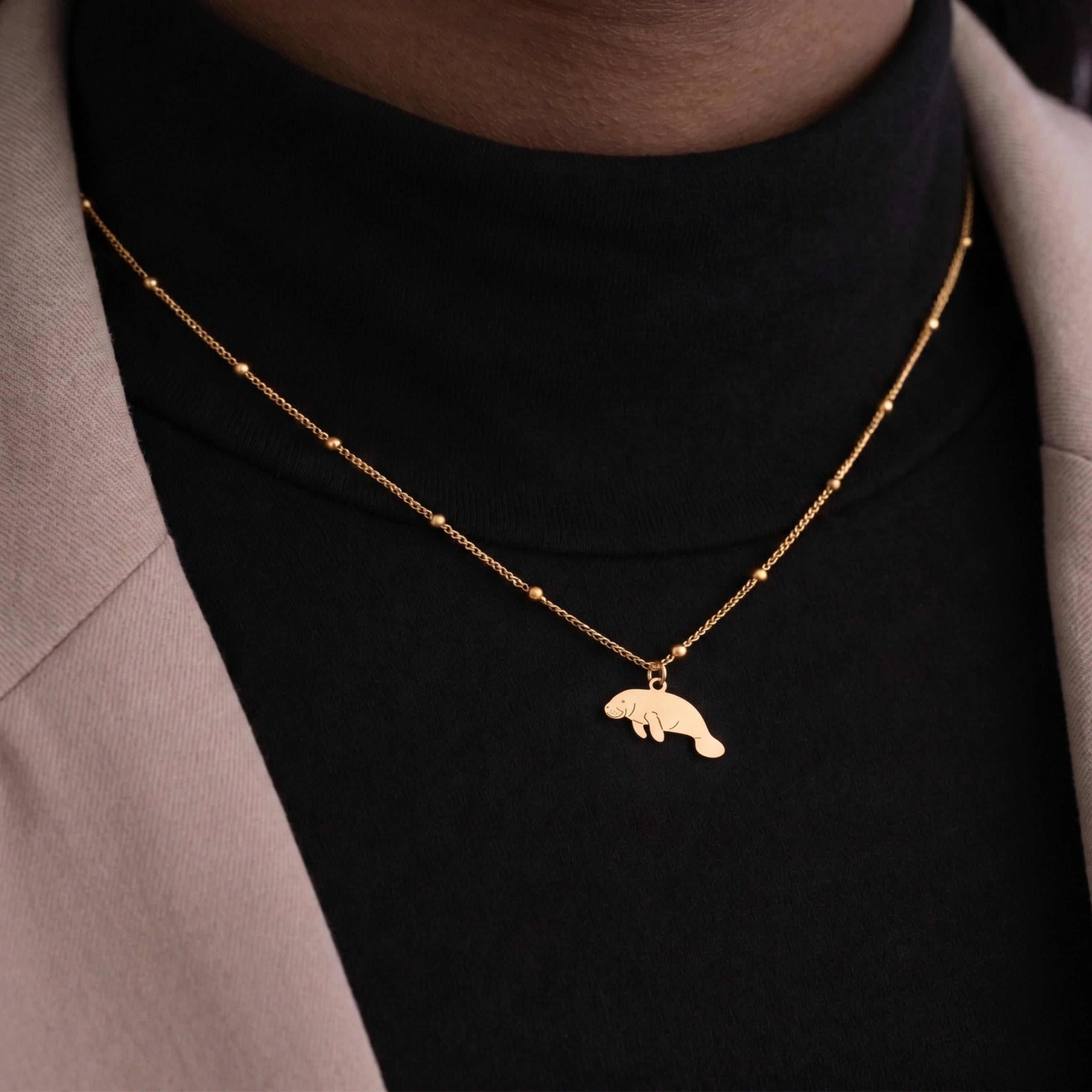 Manatee Beady Pendant Necklace