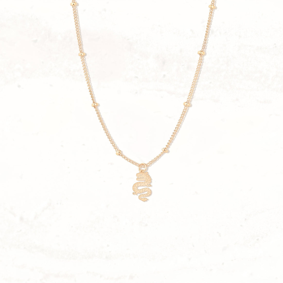 Serpentine Dragon Beady Necklace