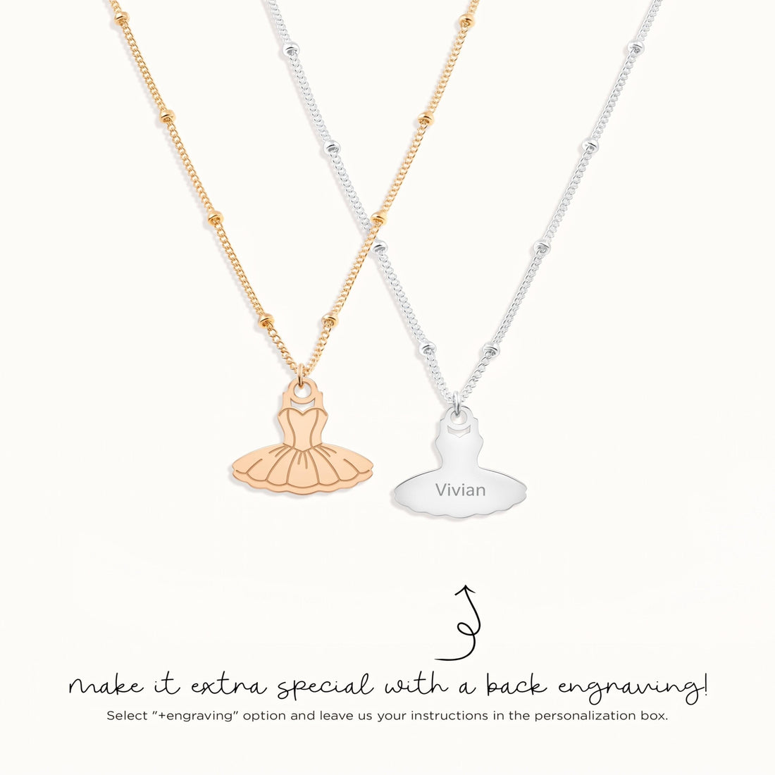 Ballerina Tutu Charm Beady Necklace