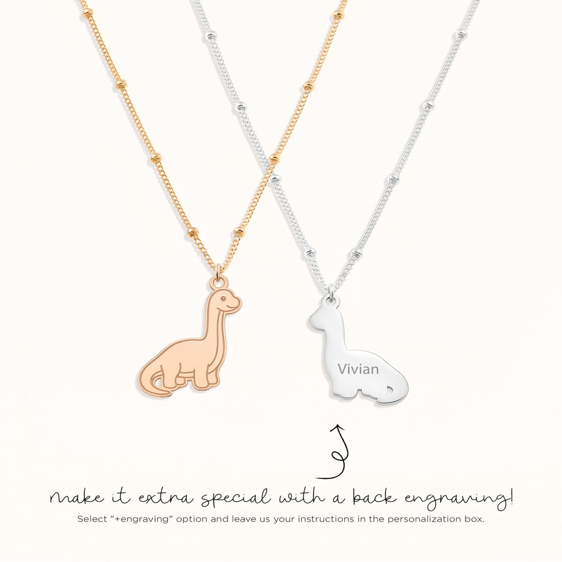 Sauropod Dinosaur Beady Necklace