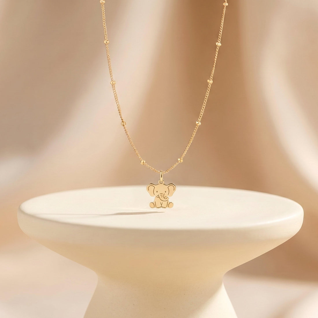 Elephant Silhouette Beady Necklace