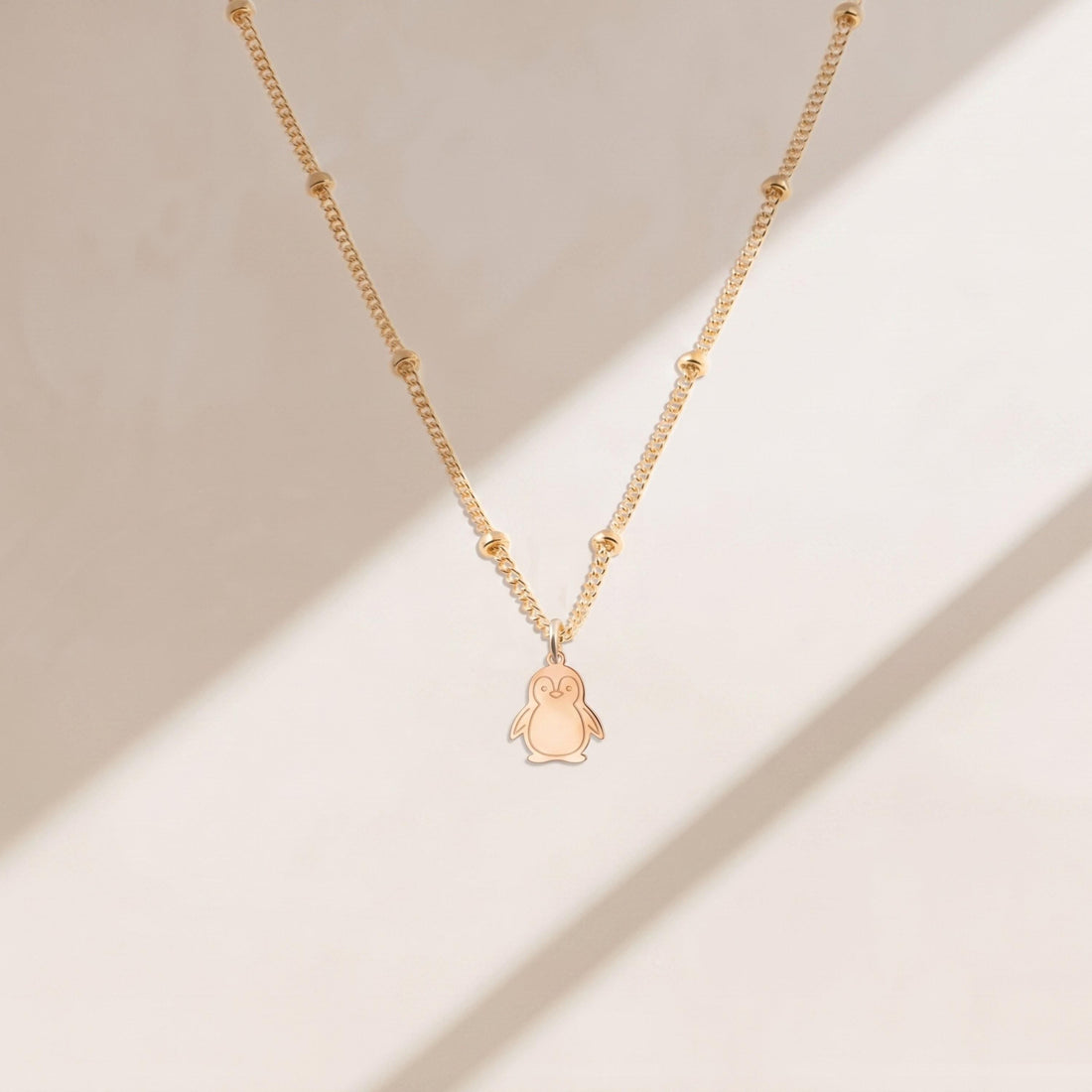 Penguin Charm Beady Necklace