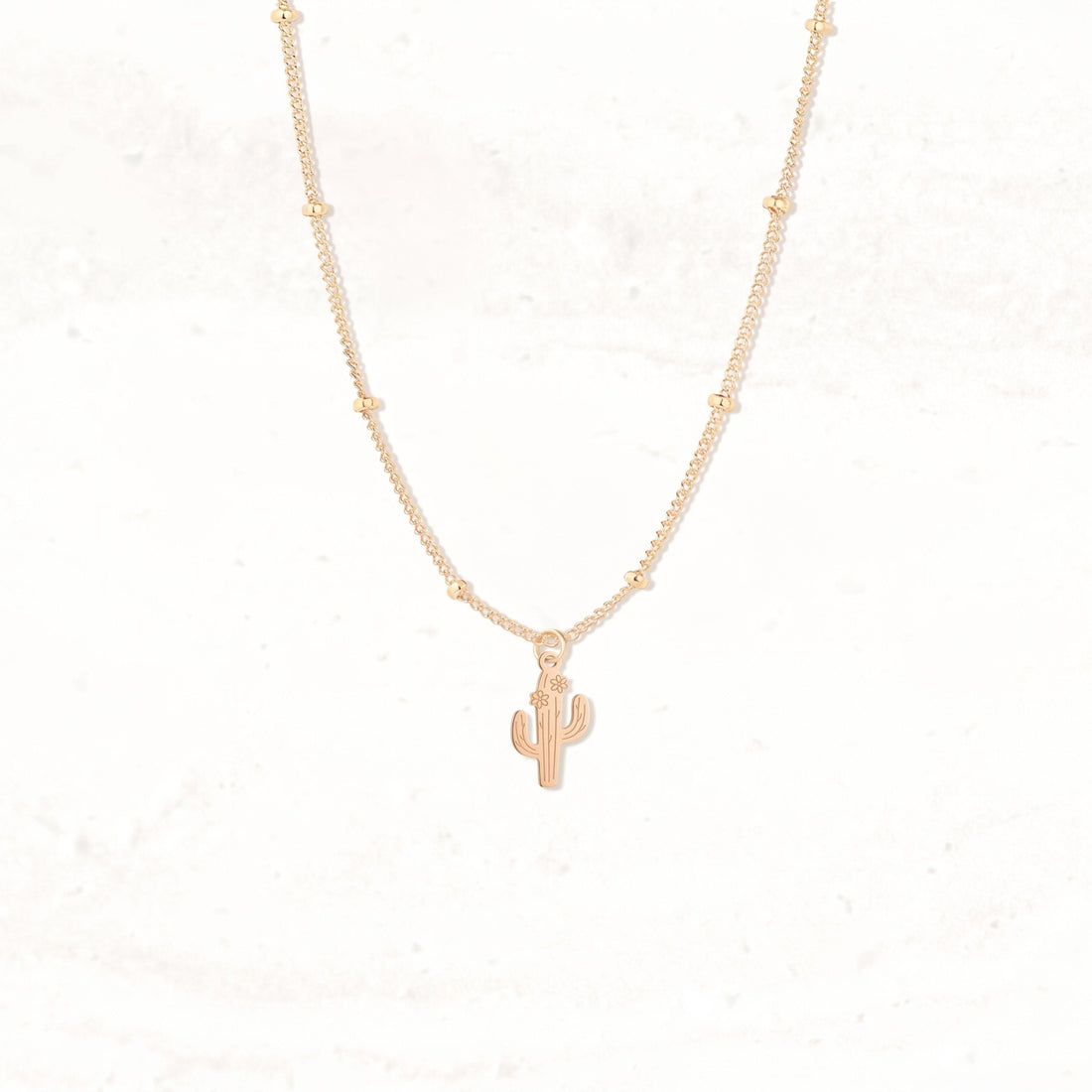 Desert Cactus Charm Necklace