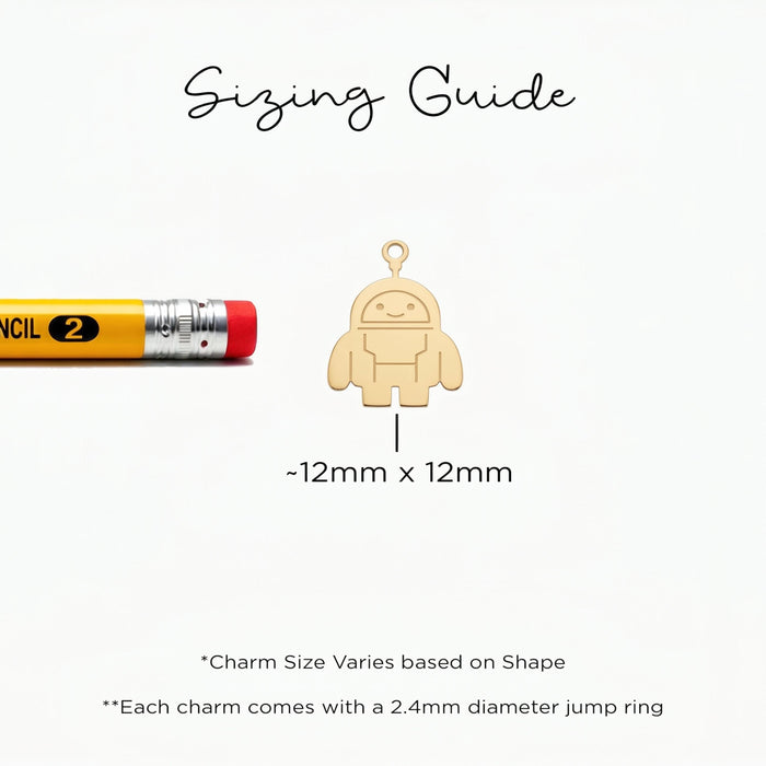 Android Robot Pendant Beady Necklace