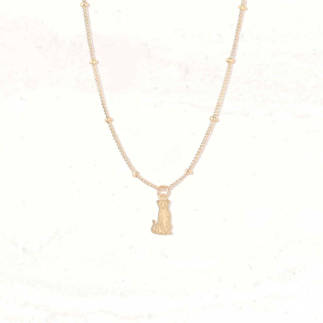 Feline Silhouette Charm Necklace