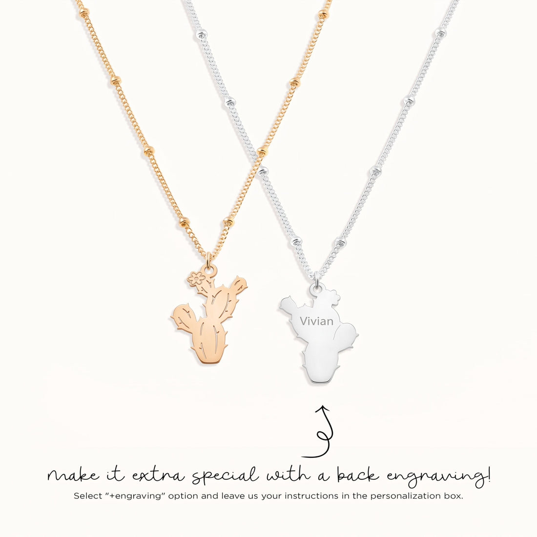 Prickly Cactus Charm Necklace