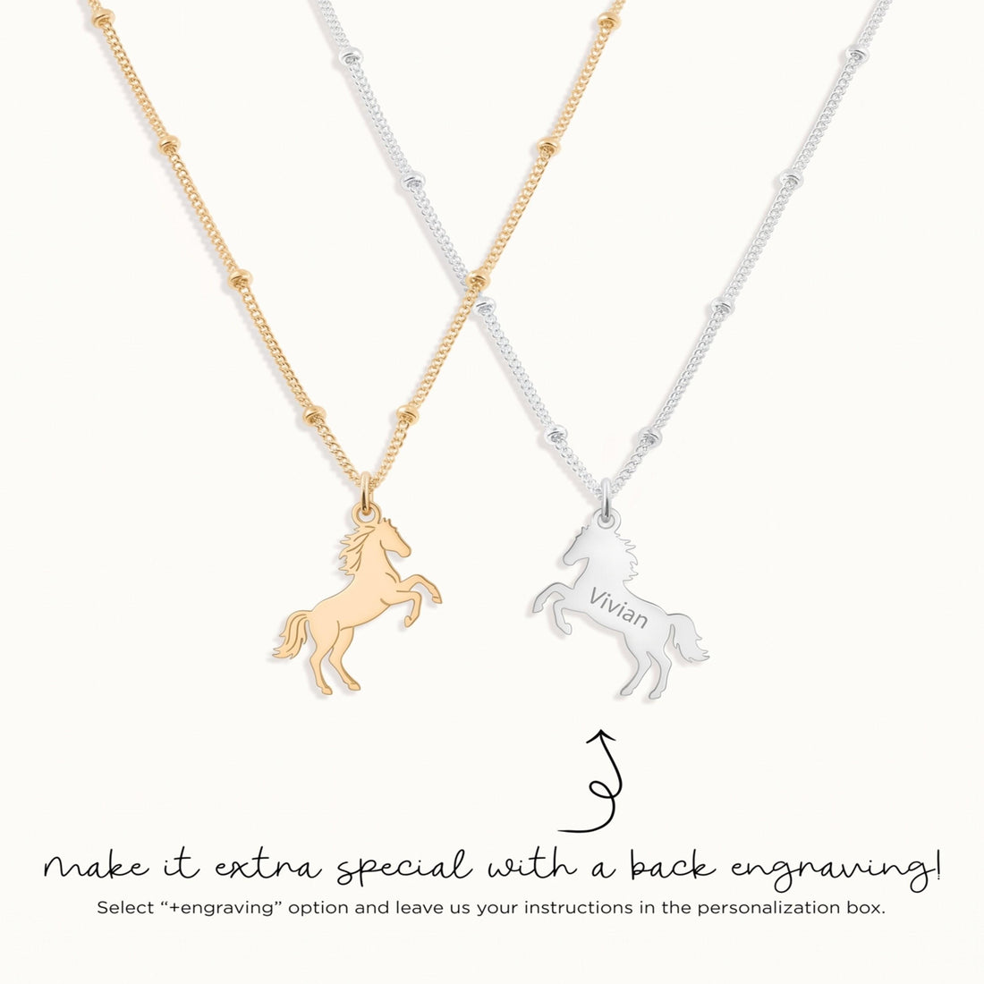 Rearing Horse Charm Necklace