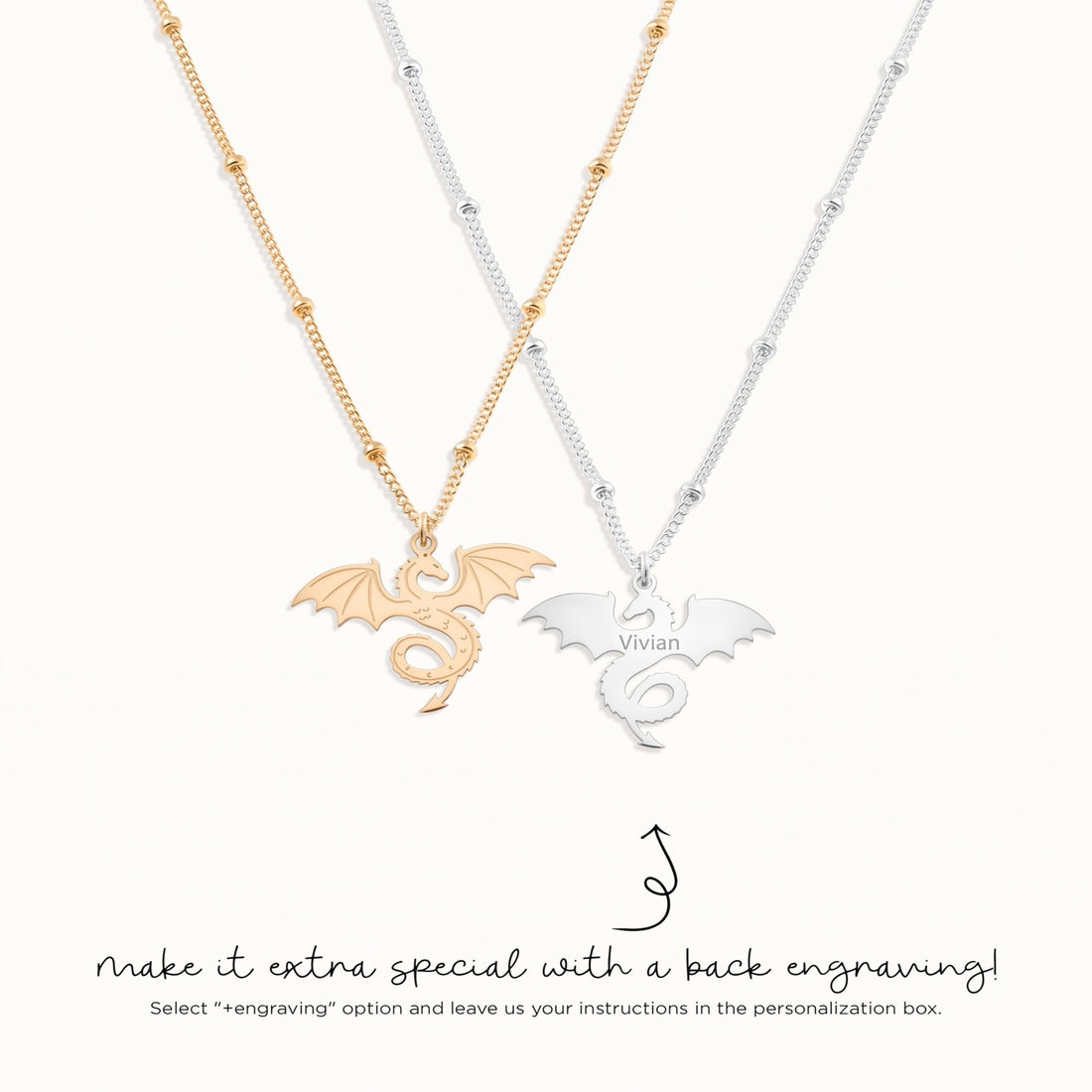 Winged Dragon Charm Necklace