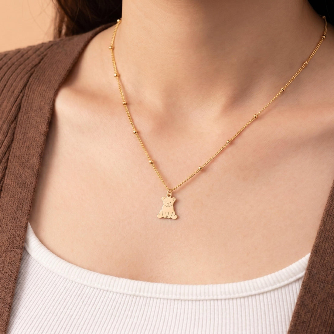 Bear Cub Beady Necklace