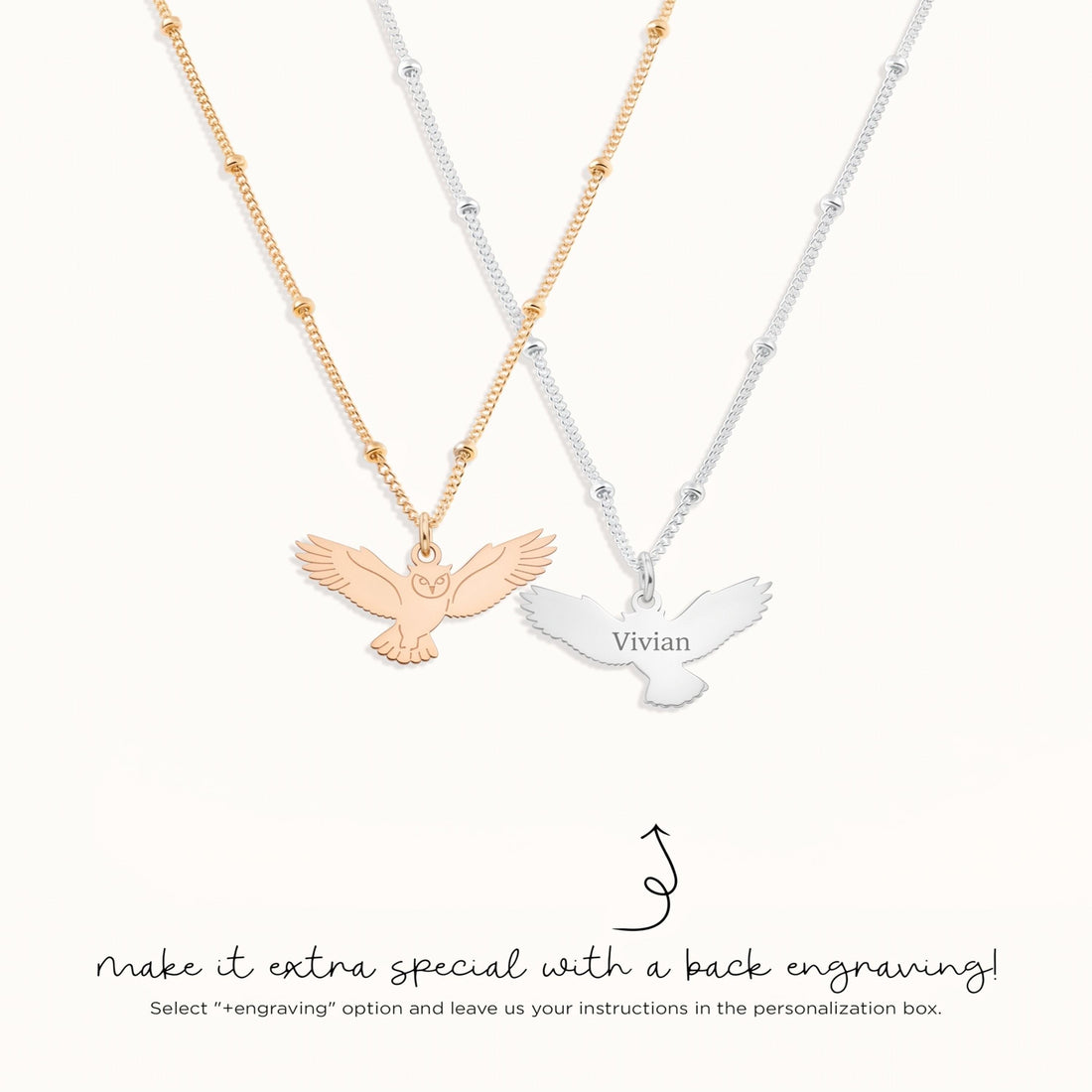 Flying Owl Beady Necklace